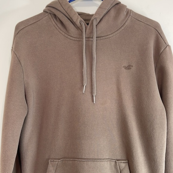 Hollister Mens Pullover Hoodie Relaxed Fit Coffee Quartz Brown Size XS *AS IS - Picture 3 of 15